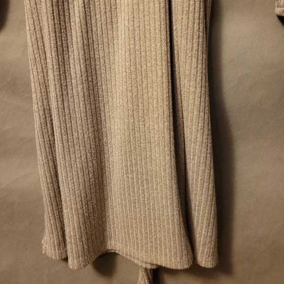 OPHELIA ROE Beige metallic gold stretchy ribbed Midi Dress Wmn's XL NYE career - Picture 11 of 13